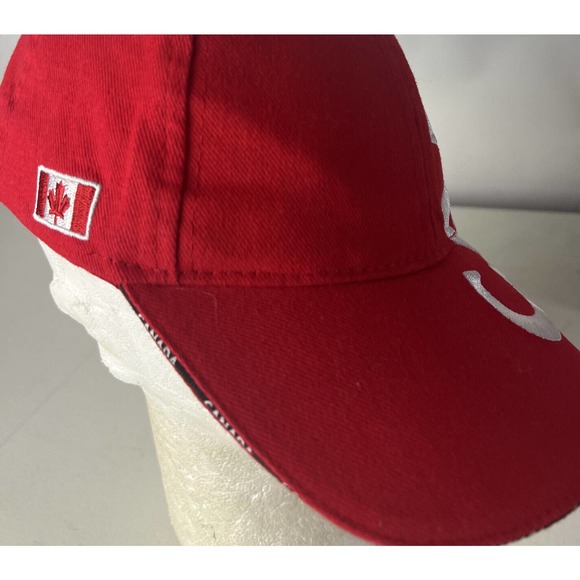 Team Canada Hat Cap Flag Strapback Big Spellout Sewn Stone Age Patriotic - Picture 5 of 5